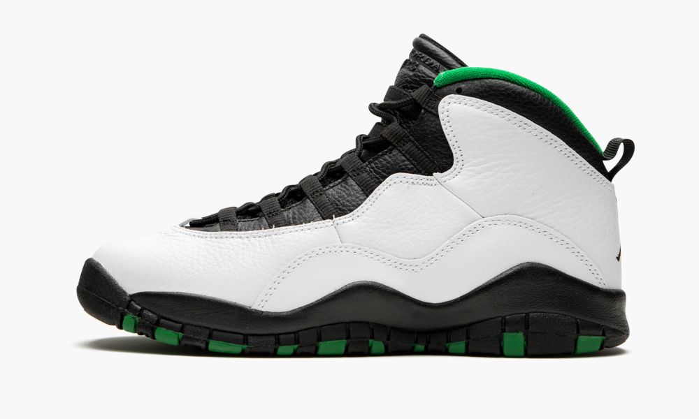 Nike Air Jordan 10 Retro (GS) "Seattle" Sko Barn Svarte Hvite Grønn | Norge-8350921