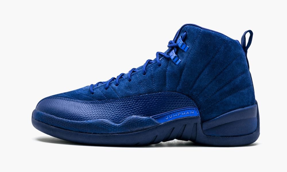 Nike Air Jordan 12 Retro "Deep Royal Semsket Skinn" Sko Herre Blå Kongeblå Hvite Blå | Norge-3761452