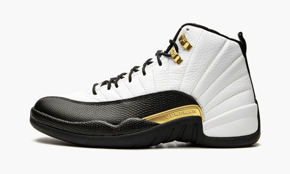 Nike Air Jordan 12 Retro "Royalty Taxi" Sko Herre Svarte Hvite Gull | Norge-0921578