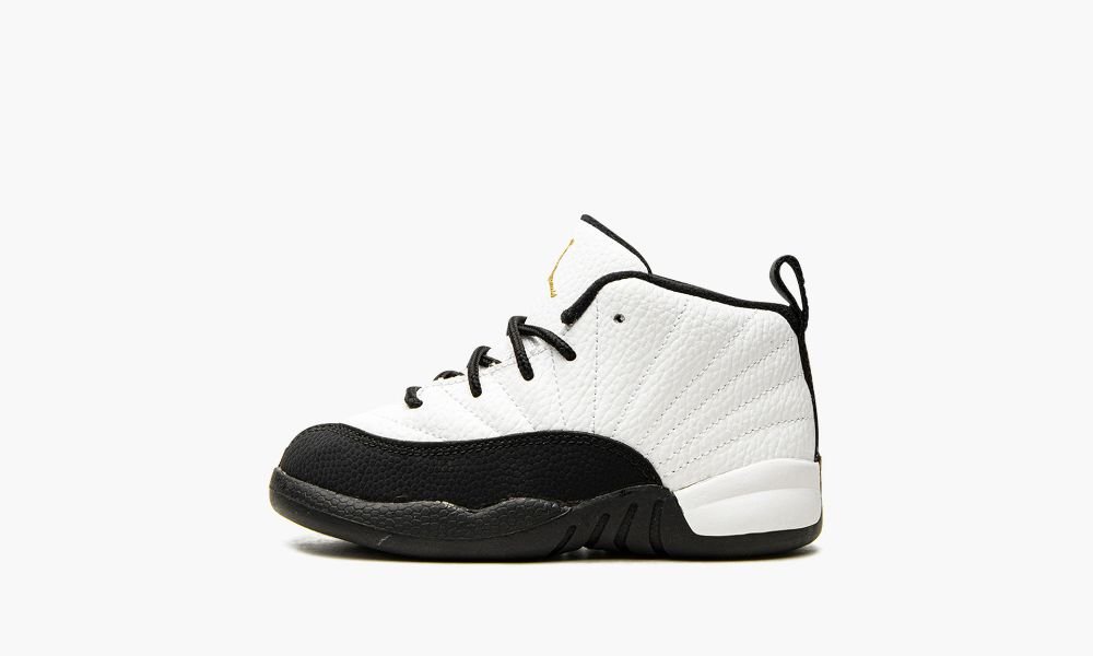 Nike Air Jordan 12 Retro TD "Royalty" Sko Barn Svarte Hvite Svarte Gull | Norge-7124039