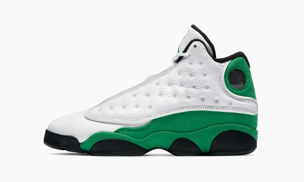 Nike Air Jordan 13 Retro (GS) "Lucky Green" Sko Barn Hvite Svarte Grønn | Norge-2769514