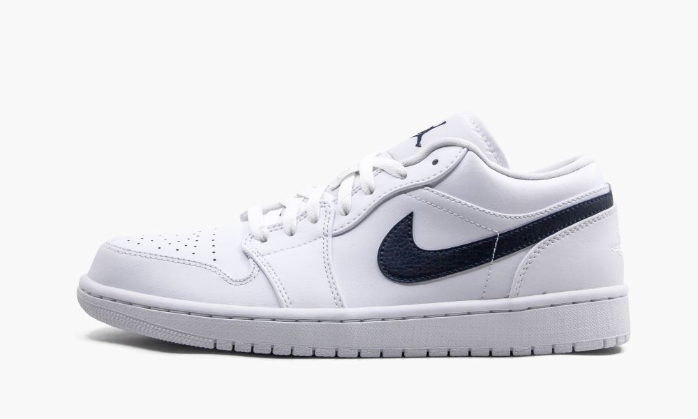 Nike Air Jordan 1 Low "White / Obsidian" Sko Herre Hvite Obsidian | Norge-2069387