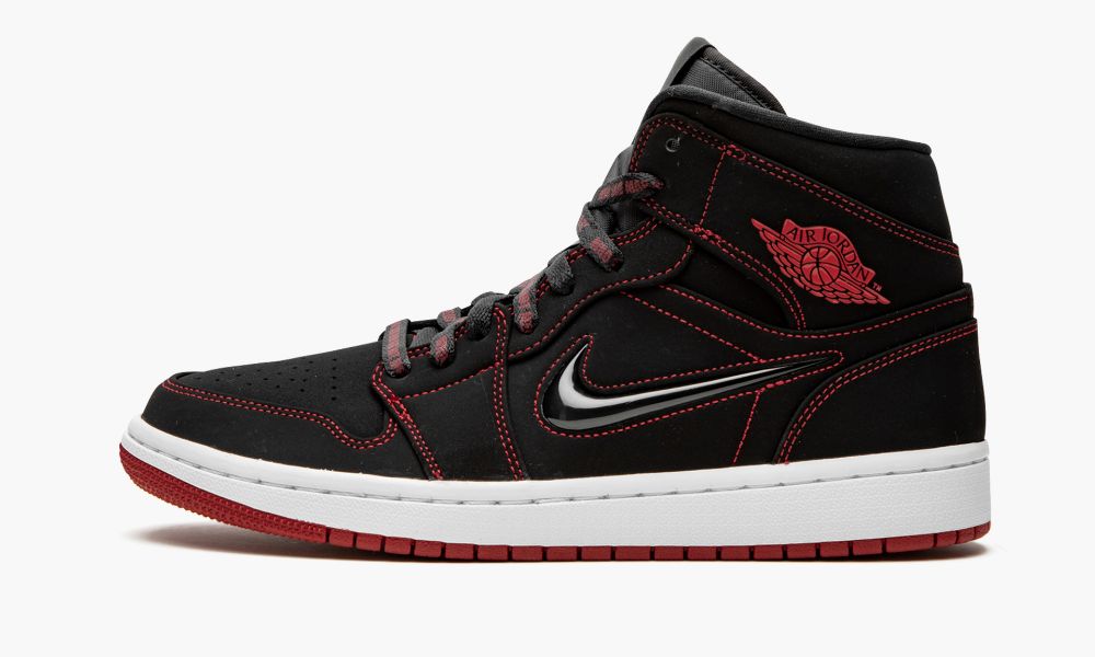 Nike Air Jordan 1 MID "Fearless - Come Fly With Me" Sko Herre Svarte Rød Hvite | Norge-8710623