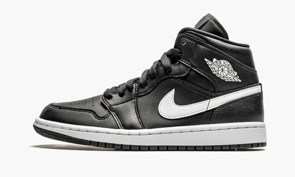 Nike Air Jordan 1 Mid "Black / White" Sko Dame Svarte Hvite | Norge-7859061