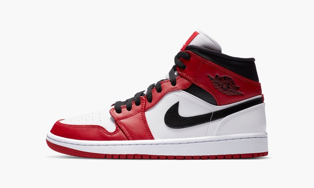 Nike Air Jordan 1 Mid "Chicago 2020" Sko Herre Rød Svarte Hvite Rød | Norge-4625078