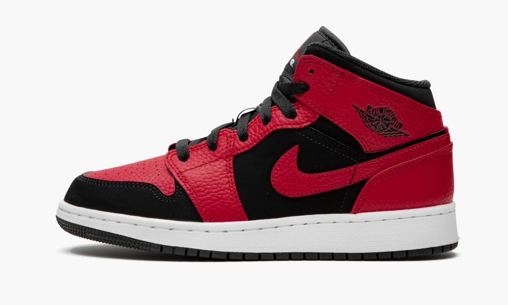 Nike Air Jordan 1 Mid (GS) "Reverse Bred" Sko Barn Svarte Rød Hvite | Norge-2813496