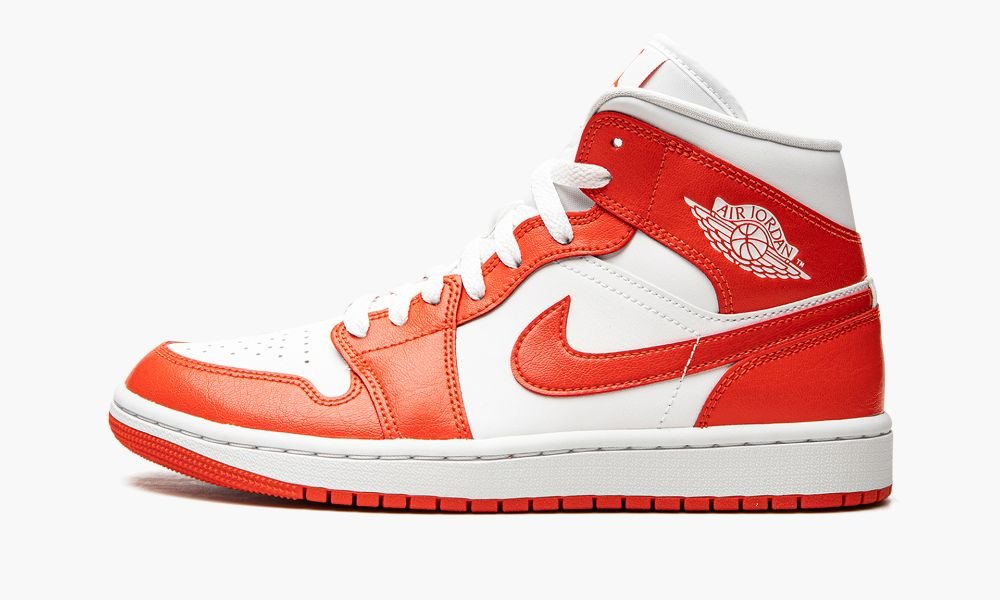 Nike Air Jordan 1 Mid "Habanero Red" Sko Dame Rød Hvite | Norge-6807439