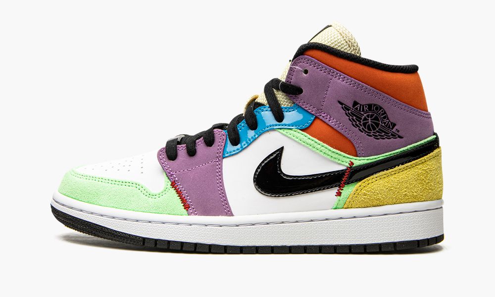 Nike Air Jordan 1 Mid SE "Lightbulb" Sko Dame Svarte Hvite Lyse Multicolor | Norge-5398162