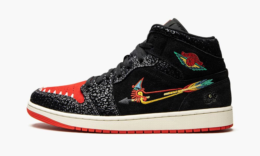 Nike Air Jordan 1 Mid SE "Siempre Familia" Sko Herre Svarte Rød | Norge-3852407