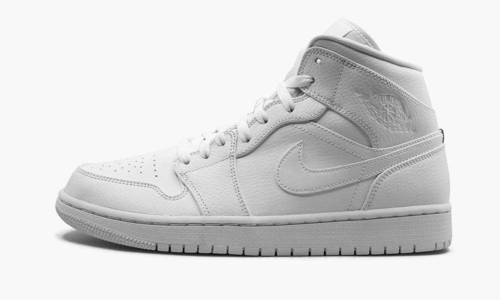 Nike Air Jordan 1 Mid "Triple White" Sko Herre Hvite | Norge-2403659