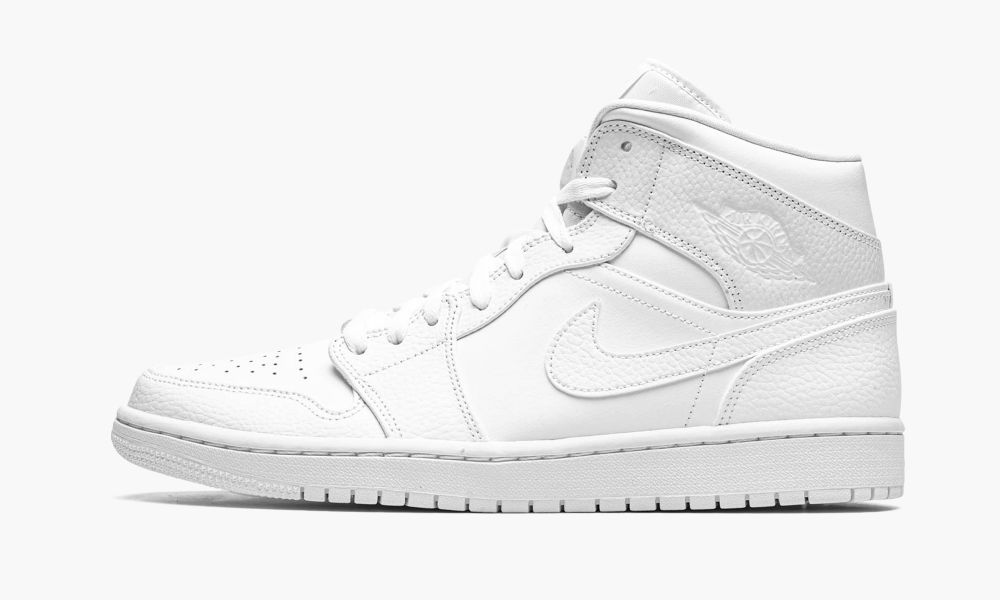 Nike Air Jordan 1 Mid "Triple White" Sko Herre Hvite | Norge-7849326