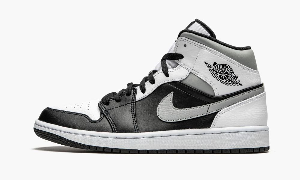 Nike Air Jordan 1 Mid "White Shadow" Sko Herre Svarte Hvite Grå | Norge-5843927