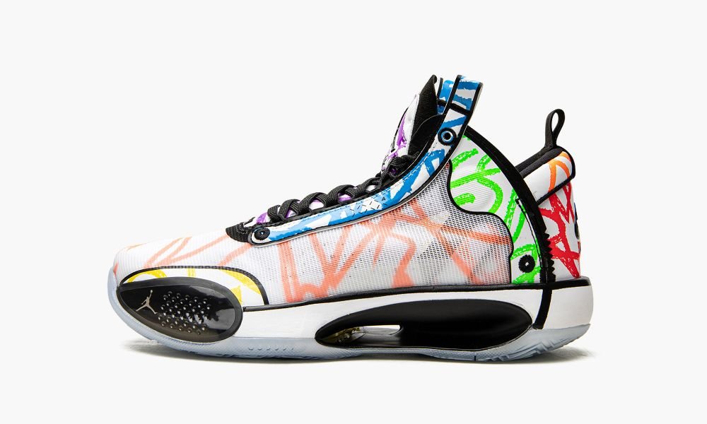 Nike Air Jordan 34 GS "Zion Williamson Coloring Book" Sko Barn Multicolor Svarte Hvite | Norge-7630984