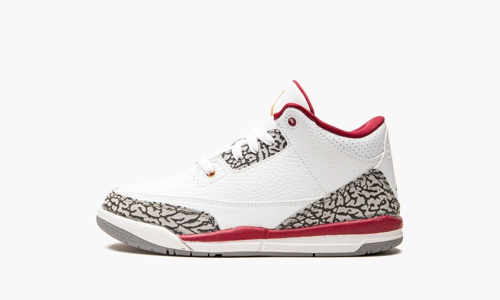 Nike Air Jordan 3 PS "Cardinal" Sko Barn Hvite Lyse Grå Rød | Norge-4739852