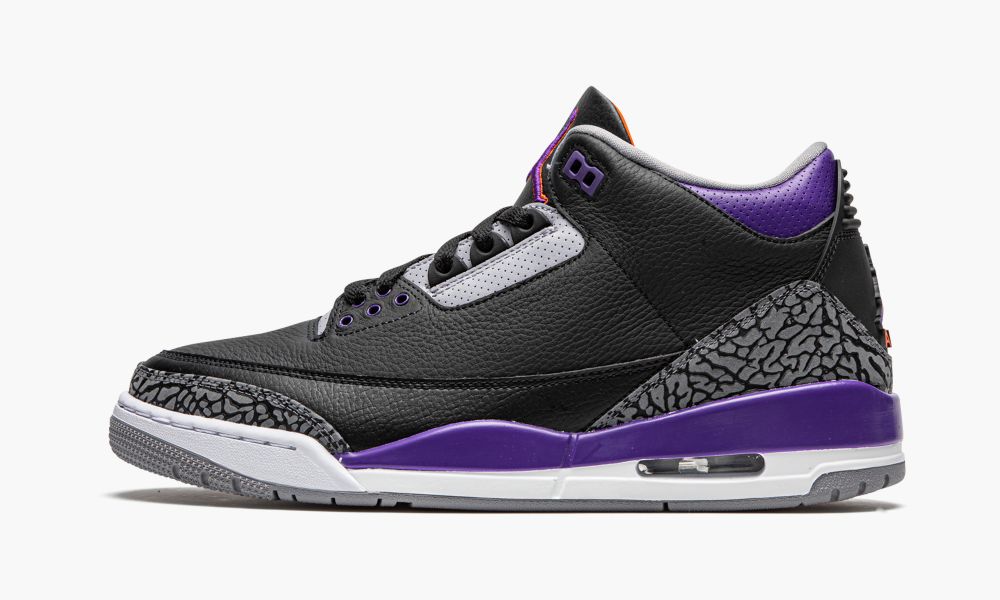 Nike Air Jordan 3 Retro "Court Purple" Sko Herre Svarte Hvite Lilla Grå | Norge-5341872