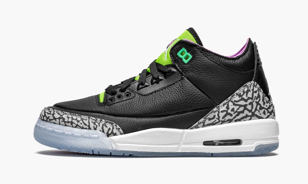 Nike Air Jordan 3 Retro GS "Electric Green" Sko Barn Svarte Hvite Grønn | Norge-8721945