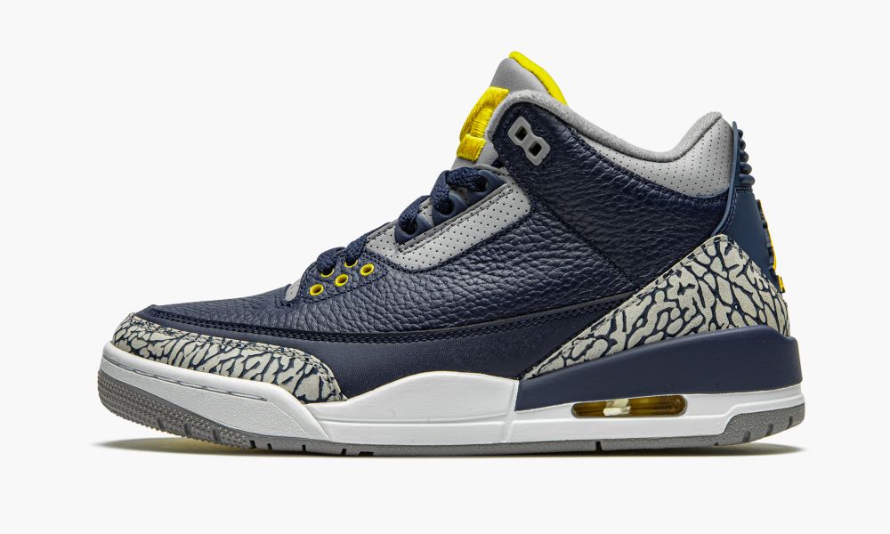 Nike Air Jordan 3 Retro PE "Michigan" Sko Herre Svarte Gull Grå | Norge-6041852