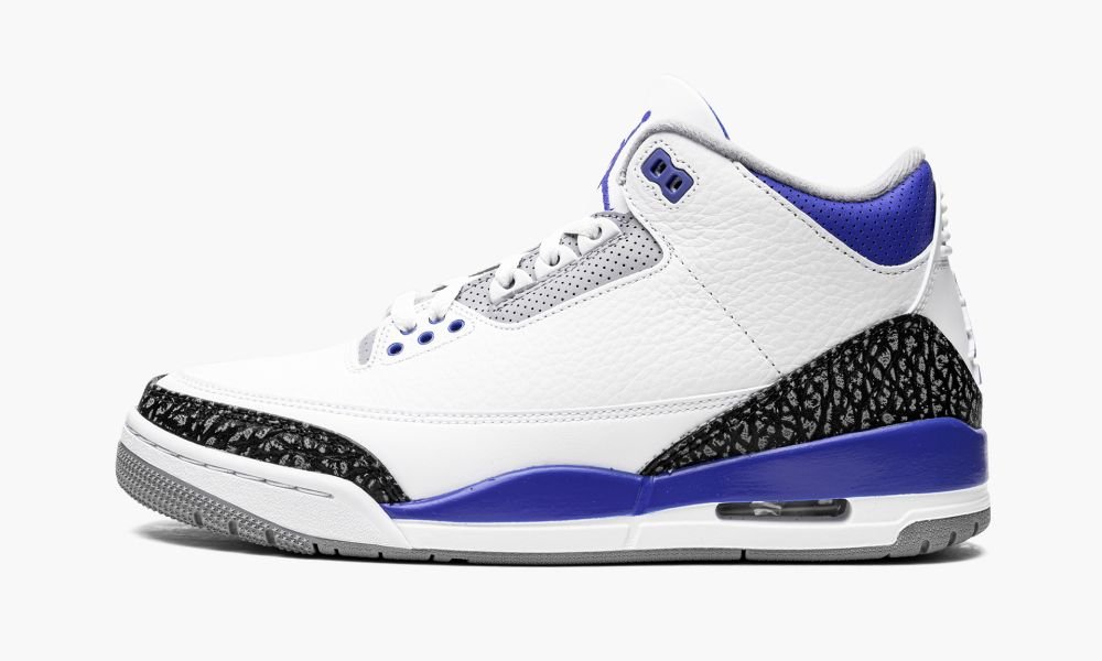 Nike Air Jordan 3 Retro "Racer Blue" Sko Herre Svarte Hvite Blå Grå | Norge-6941370