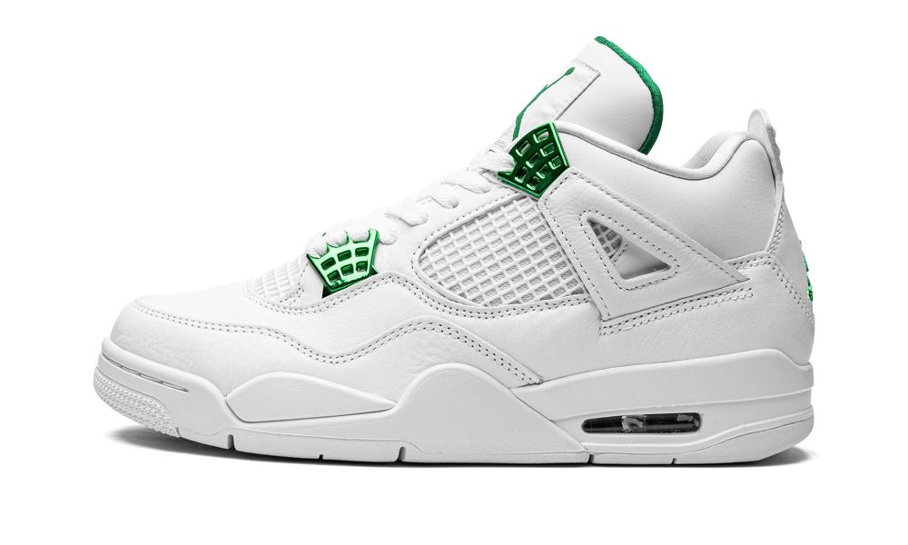 Nike Air Jordan 4 Retro "Metallic Pack - Pine Green" Sko Herre Hvite Sølv Dyp Grønn | Norge-1390475