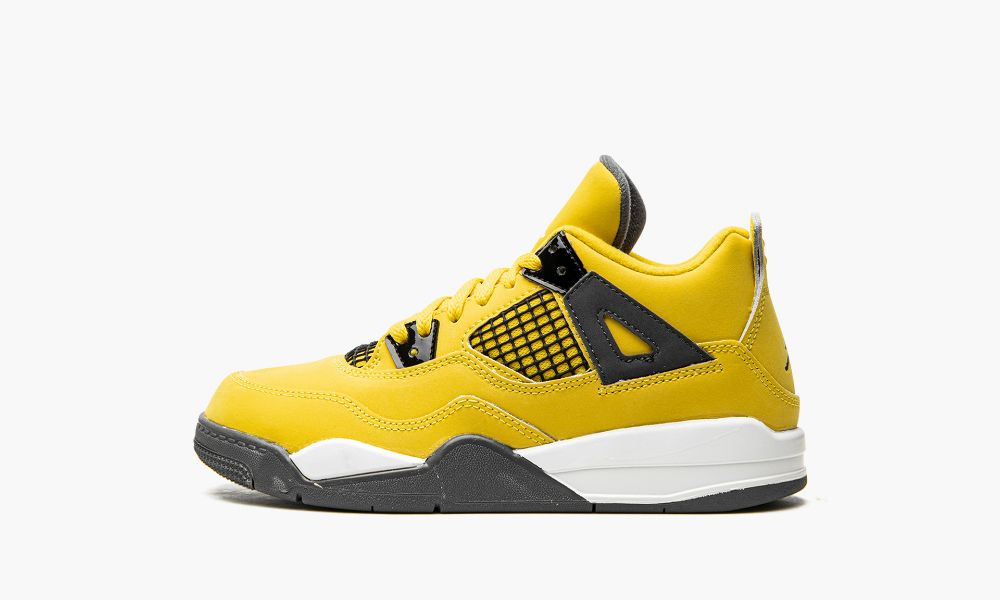 Nike Air Jordan 4 Retro PS "Lightning" Sko Barn Gul Blå Grå | Norge-0764359