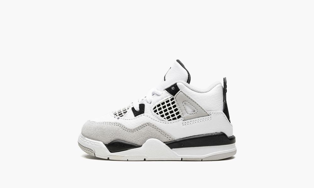 Nike Air Jordan 4 Retro TD "Military Black" Sko Barn Svarte Hvite Grå | Norge-5831902