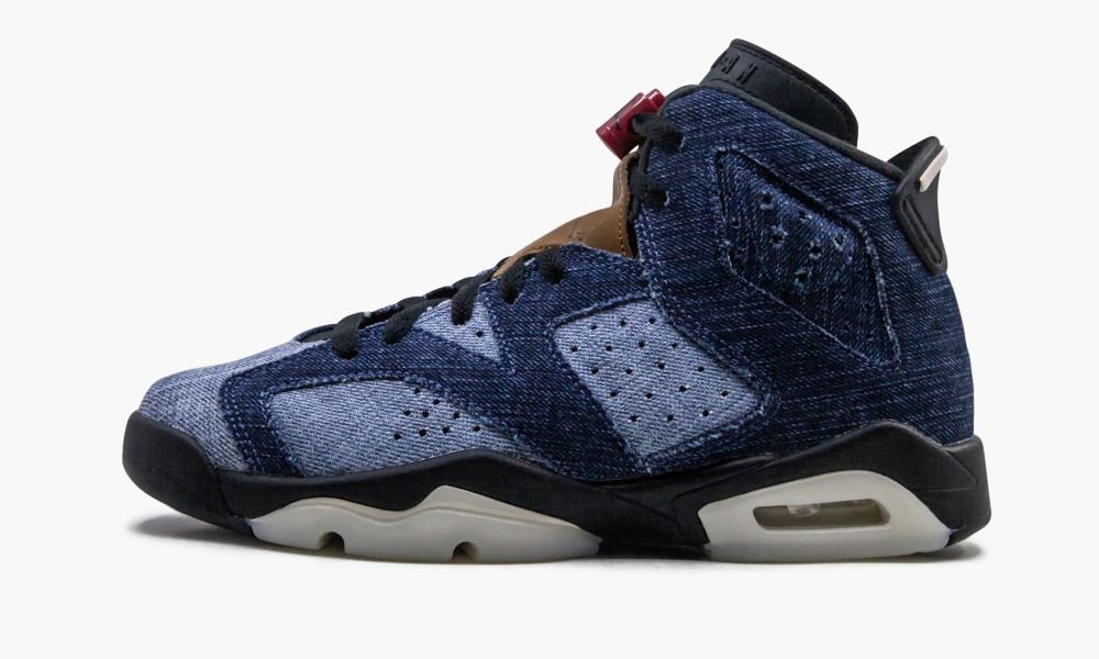 Nike Air Jordan 6 Retro (GS) "Washed Denim" Sko Barn Blå Svarte Lyseblå | Norge-4529860