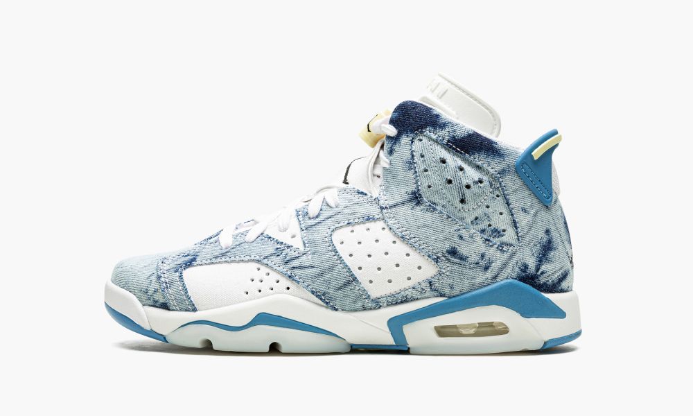 Nike Air Jordan 6 Retro GS "Washed Denim" Sko Barn Hvite Svarte Blå | Norge-2836719